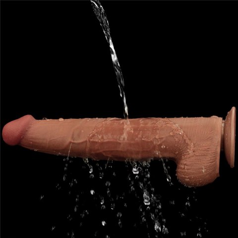 13.5'' King Sized Sliding Skin Dual Layer Dong Brown - Duże dildo na przyssawce