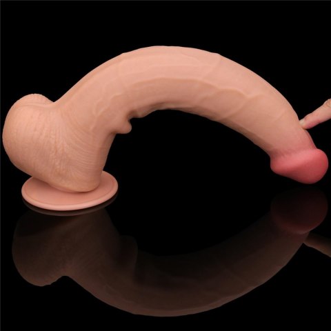 13.5'' King Sized Sliding Skin Dual Layer Dong - Duże dildo na przyssawce