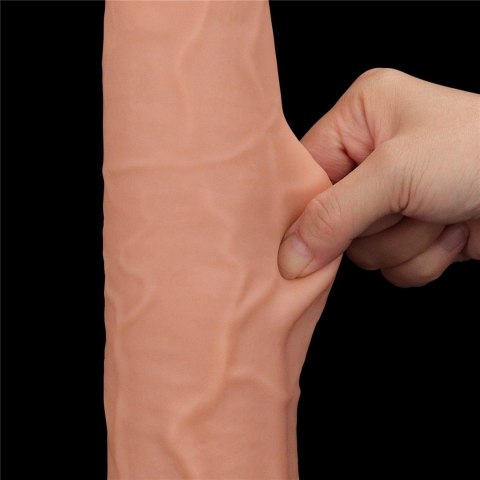 13.5'' King Sized Sliding Skin Dual Layer Dong - Duże dildo na przyssawce