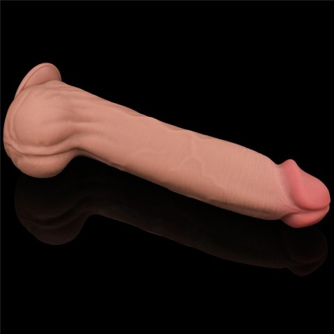 14'' King Sized Sliding Skin Dual Layer Dong - Duże dildo na przyssawce