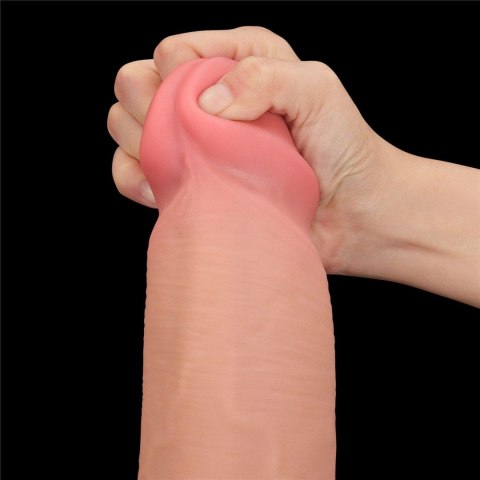 14'' King Sized Sliding Skin Dual Layer Dong - Duże dildo na przyssawce