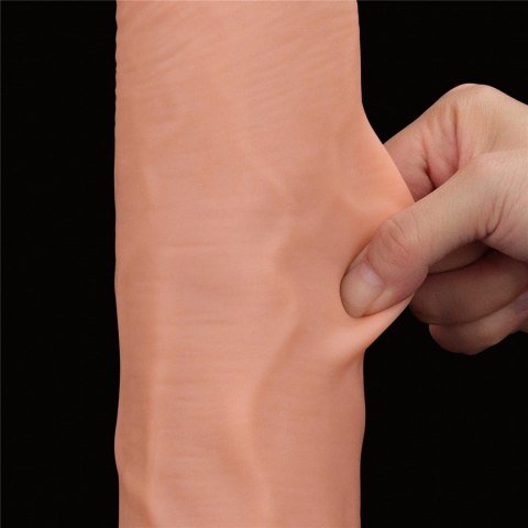 14'' King Sized Sliding Skin Dual Layer Dong - Duże dildo na przyssawce