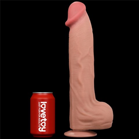 14'' King Sized Sliding Skin Dual Layer Dong - Duże dildo na przyssawce