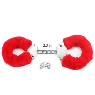 Fetish Pleasure Fluffy Handcuffs Red