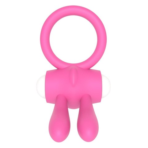 Power Clit Silicone Cockring Pink - Wibrujący pierścień na penisa