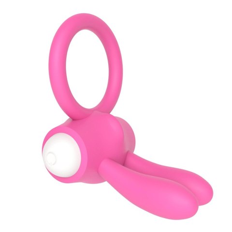 Power Clit Silicone Cockring Pink - Wibrujący pierścień na penisa