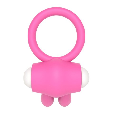 Power Clit Silicone Cockring Pink - Wibrujący pierścień na penisa