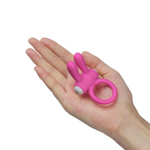 Power Clit Silicone Cockring Pink - Wibrujący pierścień na penisa