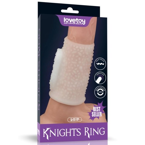 Vibrating Drip Knights Ring (White) - Wibrujący pierścień na penisa