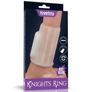 Vibrating Ridge Knights Ring (White) - Wibrujący pierścień na penisa