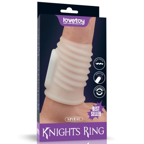 Vibrating Spiral Knights Ring (White) - Wibrujący pierścień na penisa