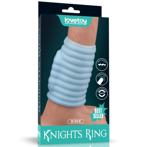 Vibrating Wave Knights Ring (Blue) - Wibrujący pierścień na penisa