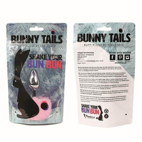 FeelzToys - Bunny Tails Butt Plug Pink - Korek analny z pomponem