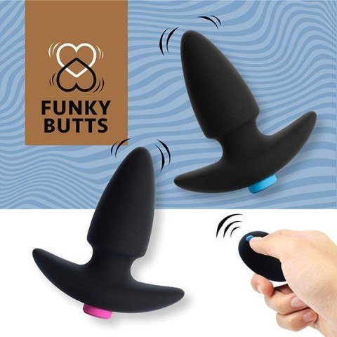 FeelzToys - FunkyButts Remote Controlled Butt Plug Set for Couples - Wibrujący korek analny