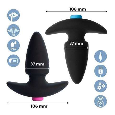 FeelzToys - FunkyButts Remote Controlled Butt Plug Set for Couples - Wibrujący korek analny