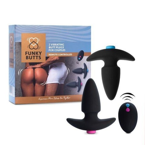 FeelzToys - FunkyButts Remote Controlled Butt Plug Set for Couples - Wibrujący korek analny