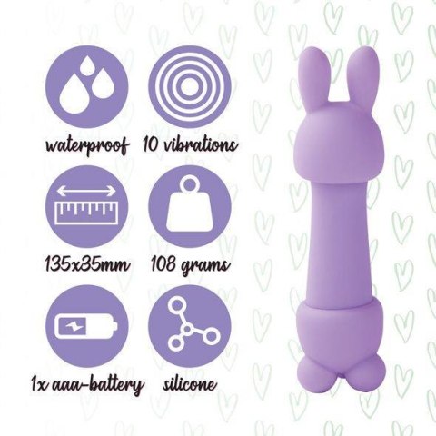 FeelzToys - Mister Bunny Massage Vibrator with 2 Caps Pink - Wibrator króliczek