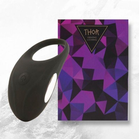 FeelzToys - Thor Cockring Black - Wibrujący pierścień erekcyjny