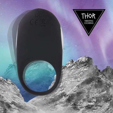 FeelzToys - Thor Cockring Black - Wibrujący pierścień erekcyjny