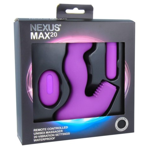 Nexus - Max 20 Remote Control Unisex Massager Purple - Wibrator analny