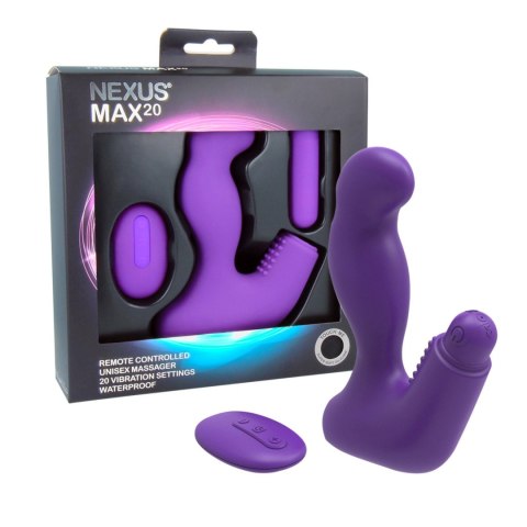 Nexus - Max 20 Remote Control Unisex Massager Purple - Wibrator analny