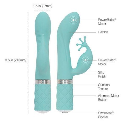 Pillow Talk - Kinky Rabbit & G-Spot Vibrator Teal - Wibrator króliczek