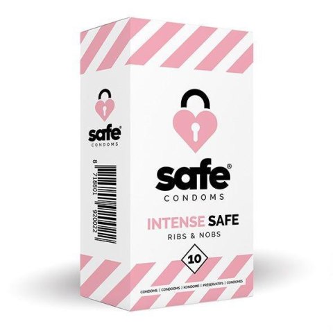 SAFE - Condoms Intense Safe Ribs & Nobs (10 pcs) - prezerwatywy