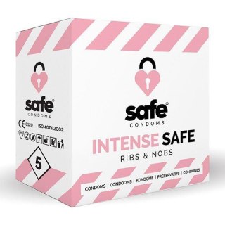 SAFE - Condoms Intense Safe Ribs & Nobs (5 pcs) - prezerwatywy