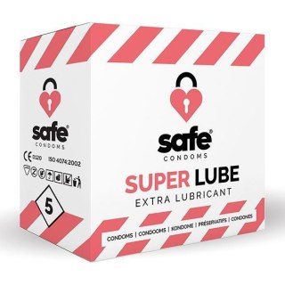 SAFE - Condoms Super Lube Extra Lubricant (5 pcs) - prezerwatywy