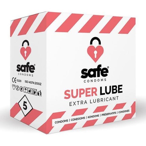 SAFE - Condoms Super Lube Extra Lubricant (5 pcs) - prezerwatywy