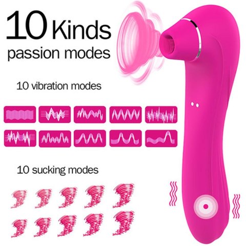 Stymulator-Electric Massager 1.0 USB Pink 10 functions - bezdotykowy masażer łechtaczki