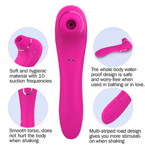 Stymulator-Electric Massager 1.0 USB Pink 10 functions - bezdotykowy masażer łechtaczki