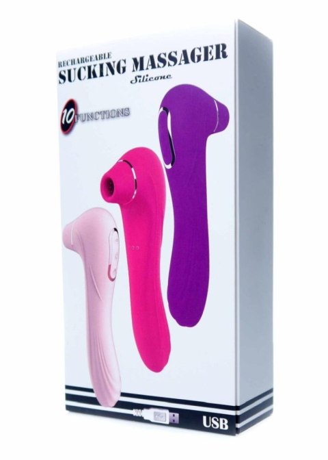 Stymulator-Electric Massager 1.0 USB Pink 10 functions - bezdotykowy masażer łechtaczki