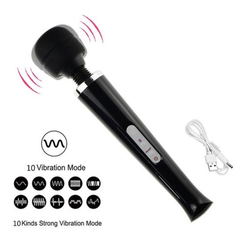 Magic Massager Wand USB Black 10 Function - masażer do ciała