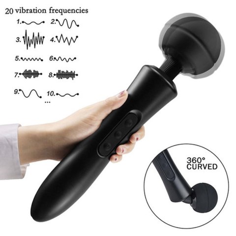 Massager Ultra Powerful -Big USB Black 20 Function - masażer do ciała