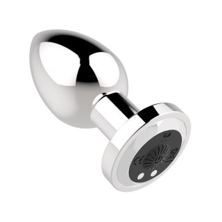 Stymulator-Rechargeable Butt Plug Vibrator USB 10 Functions - Silver - WIbrujący korek analny na pilota