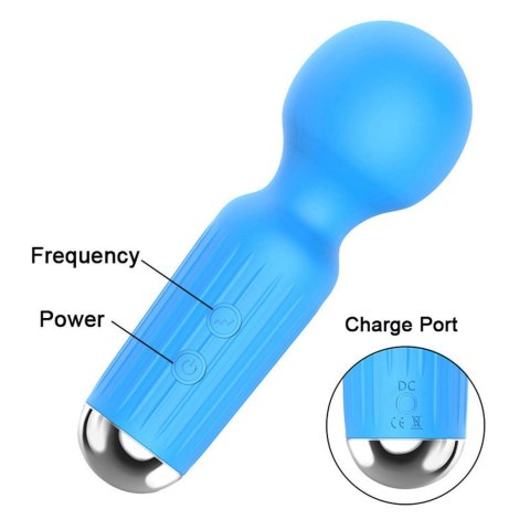 Rechargeable Mini Masager USB 20 Functions - Blue - wibrator Wand