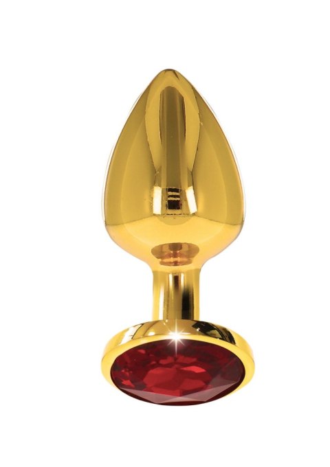 Butt Plug With Diamond Jewel M Gold - Metalowy korek analny