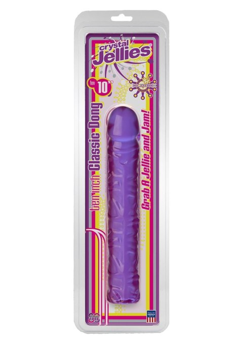 CLASSIC JELLY DONG 10"""""""" PURPLE - Dildo z przyssawką