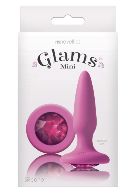 Glams Mini Rainbow Gem Pink - Korek analny, zatyczka analna