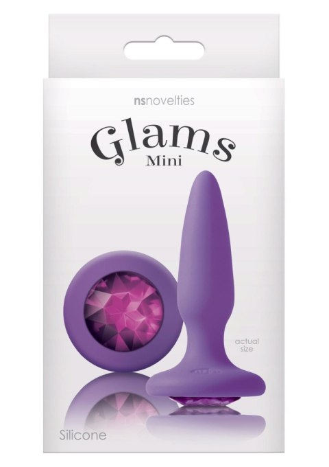 Glams Mini Rainbow Gem Purple - Korek analny, zatyczka analna