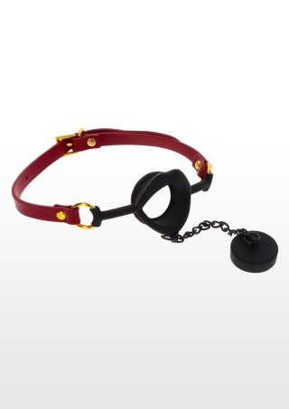 Kinky Gag with Plug Red - Knebel z krążkiem