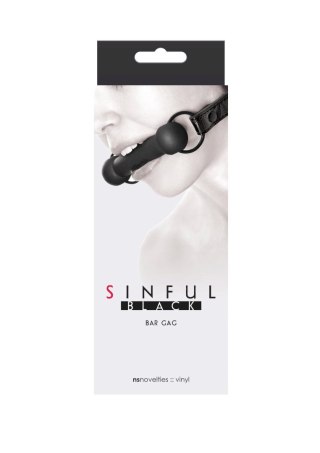 Sinful Bar Gag Black - Knebel z kością