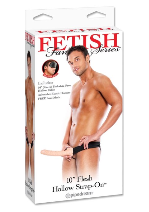 10 Inch Hollow Strap-On Light skin tone