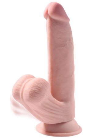 3D Cock Swinging Balls 8 inch Light skin tone - Realistyczne dildo na przyssawce