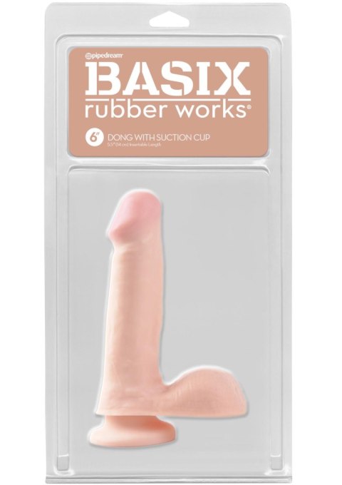 6 Inch Dong with Suction Cup Light skin tone - Realistyczne dildo na przyssawce