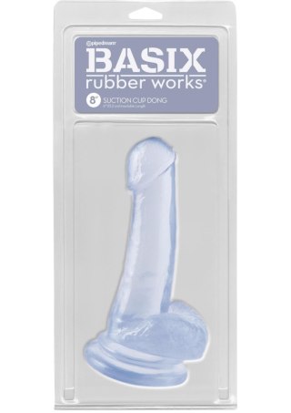 8 Inch Dong with Suction Cup Transparent - Dildo z przyssawką