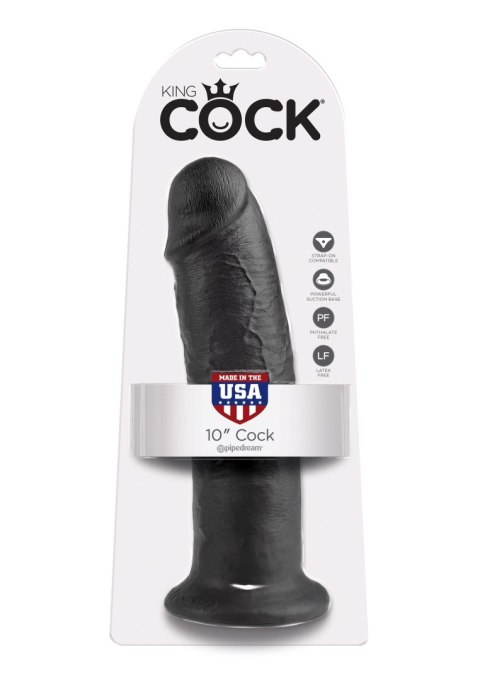 Cock 10 Inch Black - Czarne realistyczne dildo