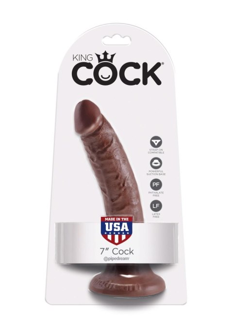 Cock 7 Inch Brown skin tone - Realistyczne dildo na przyssawce