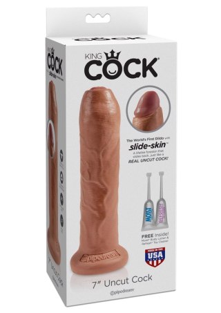 Cock 7 Inch Uncut Caramel skin tone - Realistyczne dildo na przyssawce